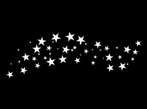 Fireworks star random source of flow. Shooting star. Stars on a black backgro Stock Illustration