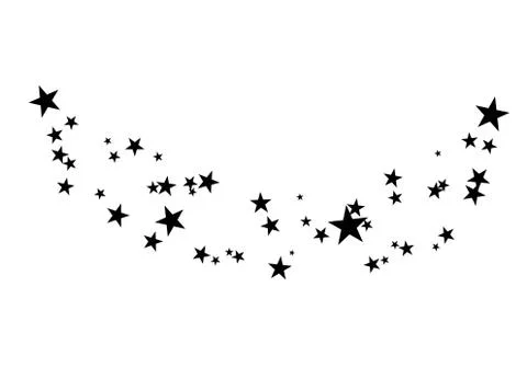 Fireworks star random source stream.  Falling Star. Stars on a white backgrou Stock Illustration