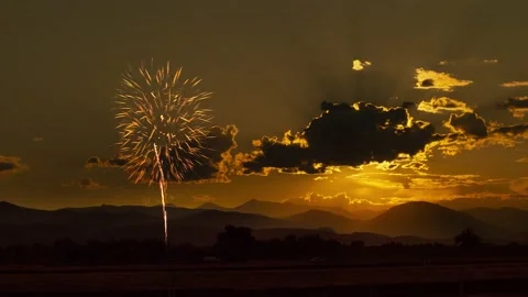 Fireworks at Sunset 動画素材 156752547