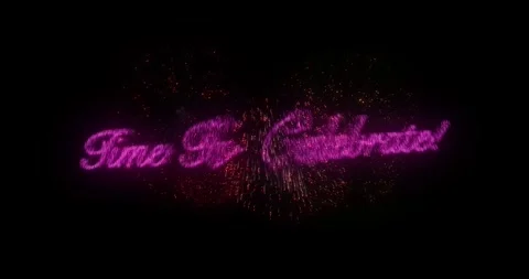 Fireworks Time to Celebrate Exploding Colorful Text Message Opener And Closer 스톡 동영상 244014846