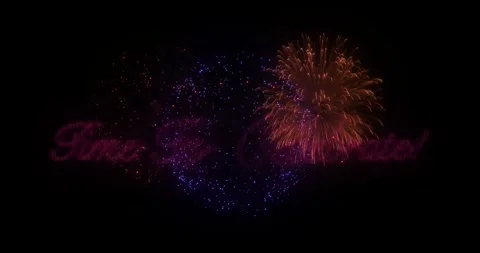 Fireworks Time to Celebrate Exploding Colorful Text Message Opener And Closer 스톡 동영상 244014866