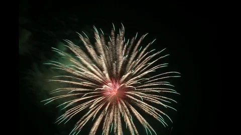 Fireworks Time Lapse close up action against dark night sky Video stock 105615790