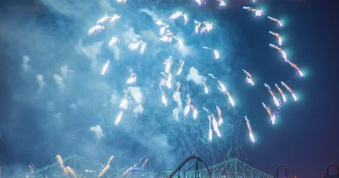 Fireworks time lapse with dynamic zoom 库存影片 115022105