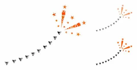 Fireworks trace Composition Icon of Unequal Items Illustrazione stock