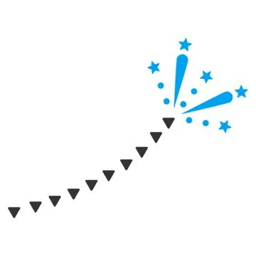 Fireworks Trace Flat Vector Symbol Stock Illustration