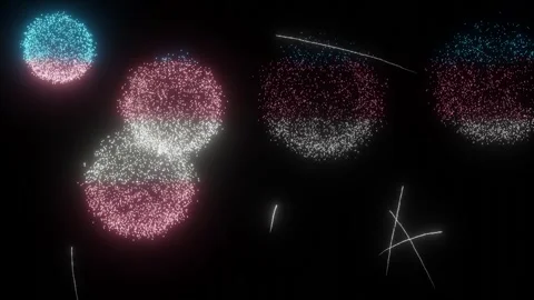 Fireworks of the Transgender Flag (w/Matte) Stock Footage 254928047