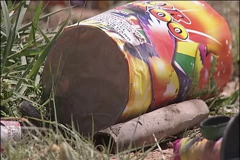 Fireworks trash 11 Stock Footage 11319704