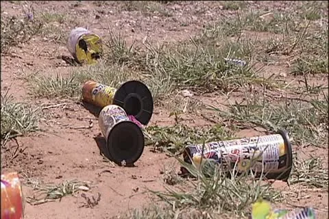 Fireworks trash 12 Stock Footage 11319806