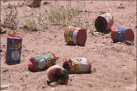 Fireworks trash 13 Stock Footage 11319766