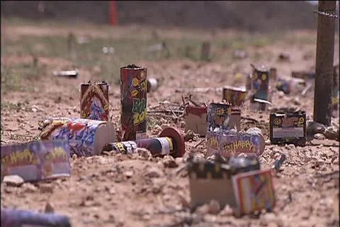 Fireworks trash 15 Stock Footage 11319803
