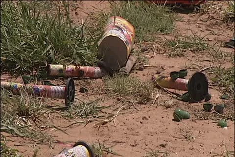 Fireworks trash 8 Stock Footage 11319702