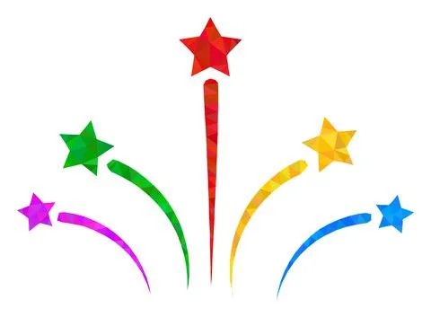 Fireworks Triangle Filled Icon Stock Illustration
