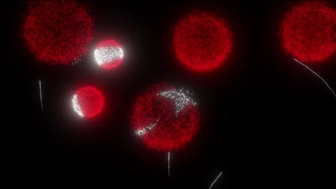 Fireworks of the Turkish Flag (w/Matte) Stock Footage 301991407