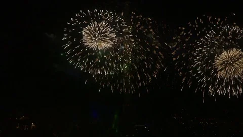 Fireworks tv tower Stock Footage 80998567