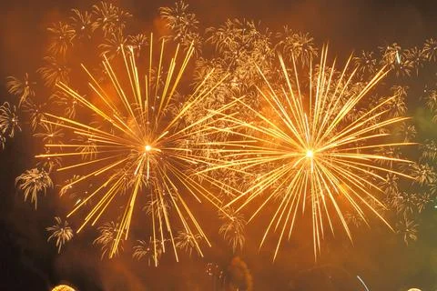 Fireworks two large circles Stock Photos