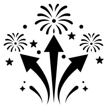 Fireworks with upward arrows icon. Firework explosion sign. Illustrazione stock