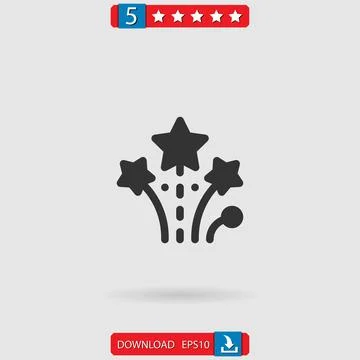 Fireworks vector icon Stock Illustration