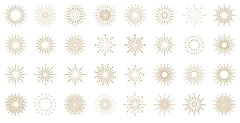 Fireworks vector icons set Illustrazione stock