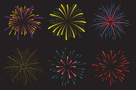 Fireworks vector illustration Stock Illustration