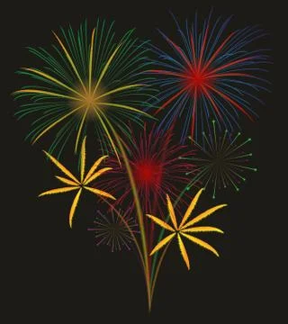 Fireworks vector illustration Stock Illustration