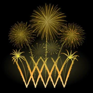 Fireworks vector illustration Stock Illustration