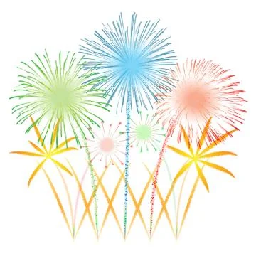 Fireworks vector illustration Stock Illustration