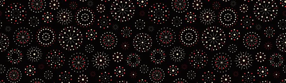 Fireworks vector seamless pattern. Sparkler texture design for festival, holiday Stock Illustration