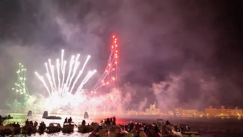 Fireworks in Venice Stock Footage 103380579