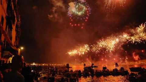 Fireworks in Venice Stock Footage 103382674
