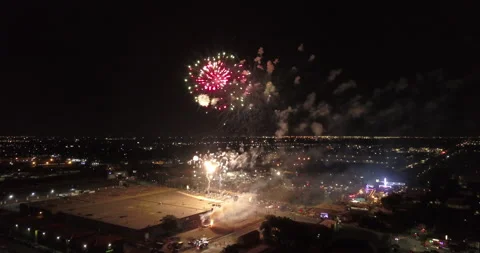 Fireworks View From Drone At Night 스톡 동영상 201283179