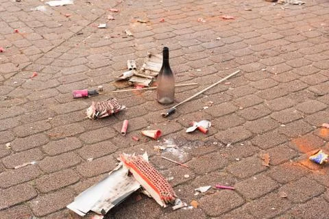 Fireworks waste Fotos Stock