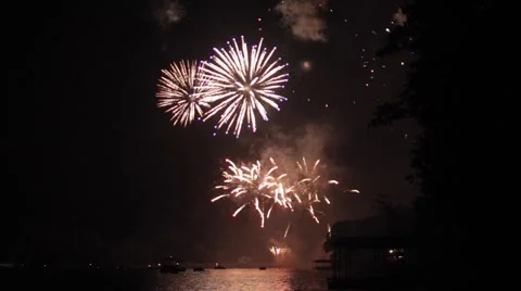 Fireworks by the Water Video stock 40432009