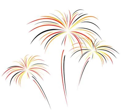 Fireworks on white background Stock Illustration