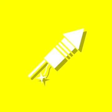 Fireworks white icon with shadow Stock Illustration