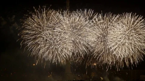 Fireworks wide shot Stock Footage 80998243
