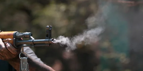 Firing AK-47 Stock Footage 185991098