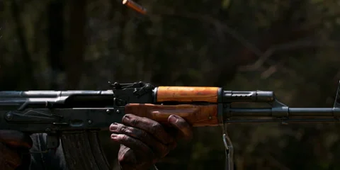 Firing AK-47 Stock Footage 186024512