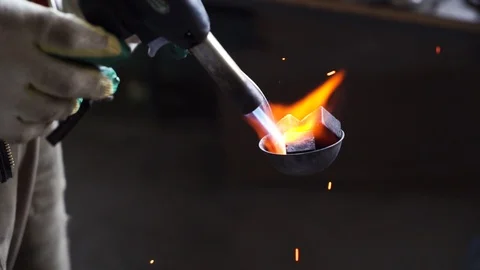 Firing black cubes of coals Stock Footage 108985866