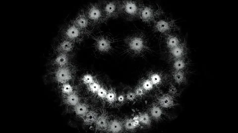 Firing Bullets Into Glass Smiley Face Stock Footage 38701811
