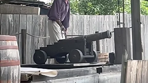 Firing a Cannon Slo-Mo Video stock 244966108
