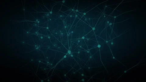 Firing Neuron Network Loop - Dark Blue Synaptic Impulse Backdrop Stock-Footage 341956040