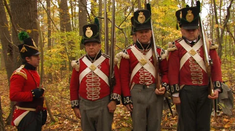 FIRING SQUAD FRONT VIEW MEDIUM SHOT Stock-Footage 35062373