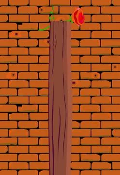 Firing Squad wall with red rose Stock Illustration