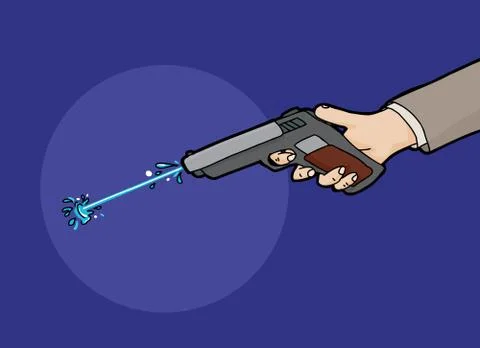 Firing a Squirt Gun Stock Illustration