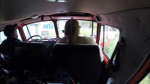 Firing team. Firefighters arrive at the scene of the fire. The fire. Stock Footage 80451529