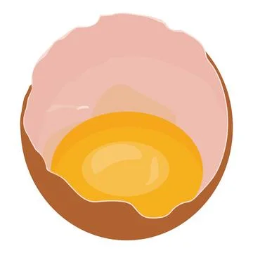 Firm ovules egg icon cartoon vector. Broken eggshell Stock Illustration