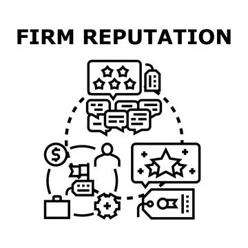 Firm reputation building with customer feedback strategy Ilustración de archivo