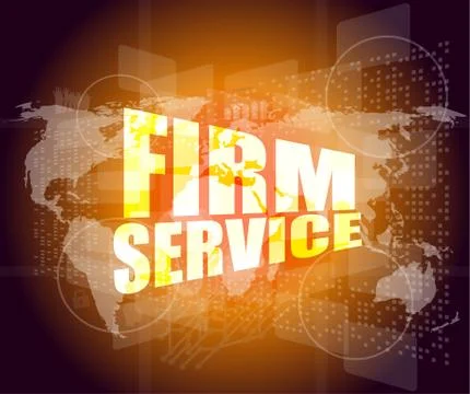 Firm service words on digital touch screen interface Illustrazione stock