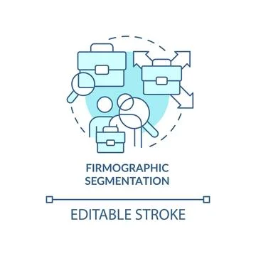 Firmographic segmentation blue concept icons set Stock-Illustration