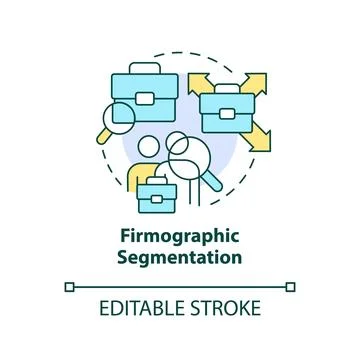 Firmographic segmentation concept icons set Stock Illustration